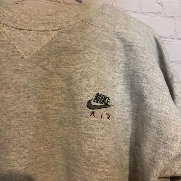 Nike Air Vintage 80s/90s Men's Gray Crew Neck Sweatshirt M Long Sleeve - Picture 2 of 8